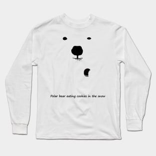 Polar Bear Eating Cookies in the Snow Long Sleeve T-Shirt